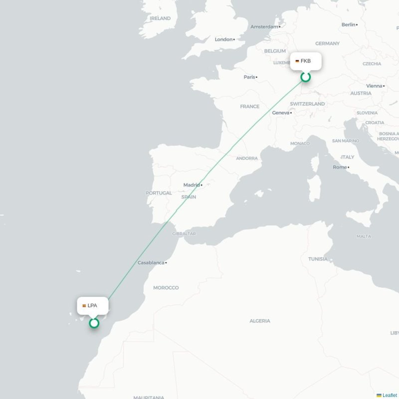 FKB - LPA route map