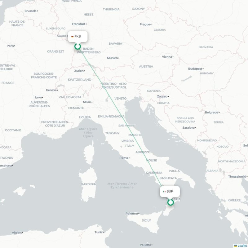 FKB - SUF route map