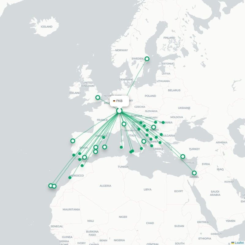 FKB - ZAD route map