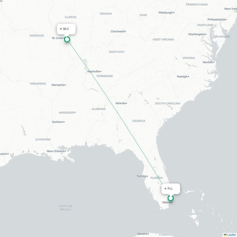 FLL - BLV route map