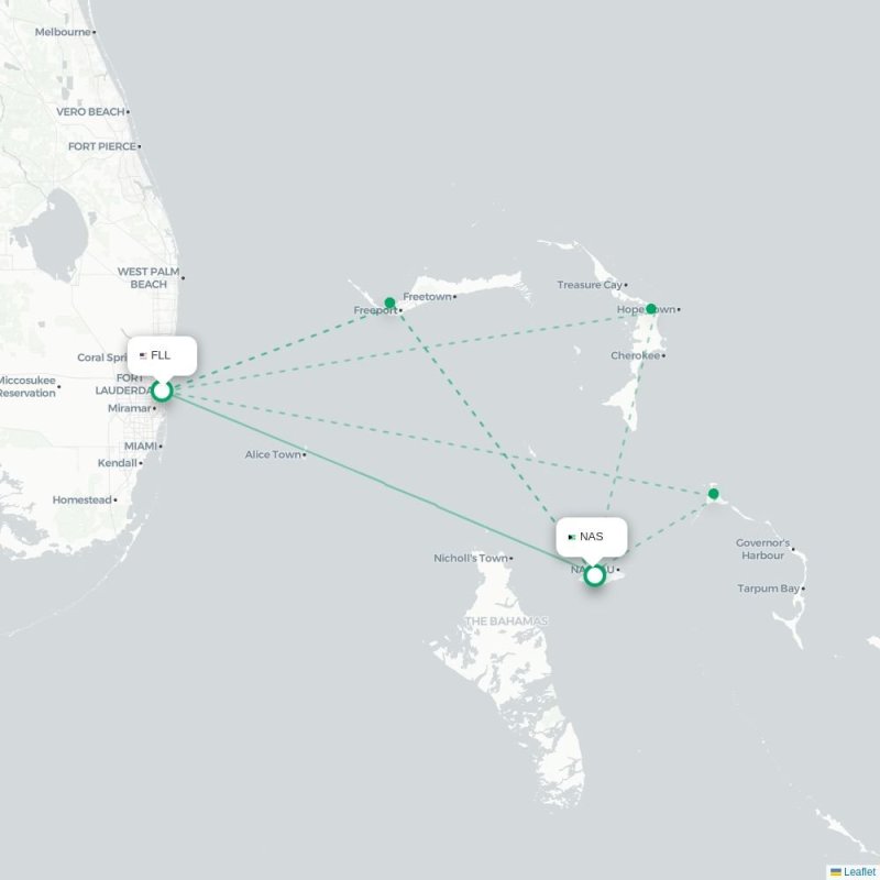 FLL - NAS route map