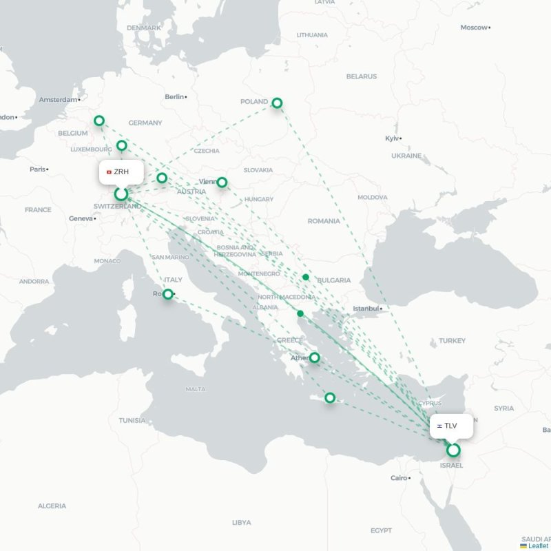 FLL - TLV route map