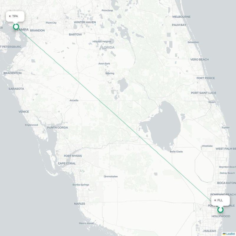 FLL - TPA route map