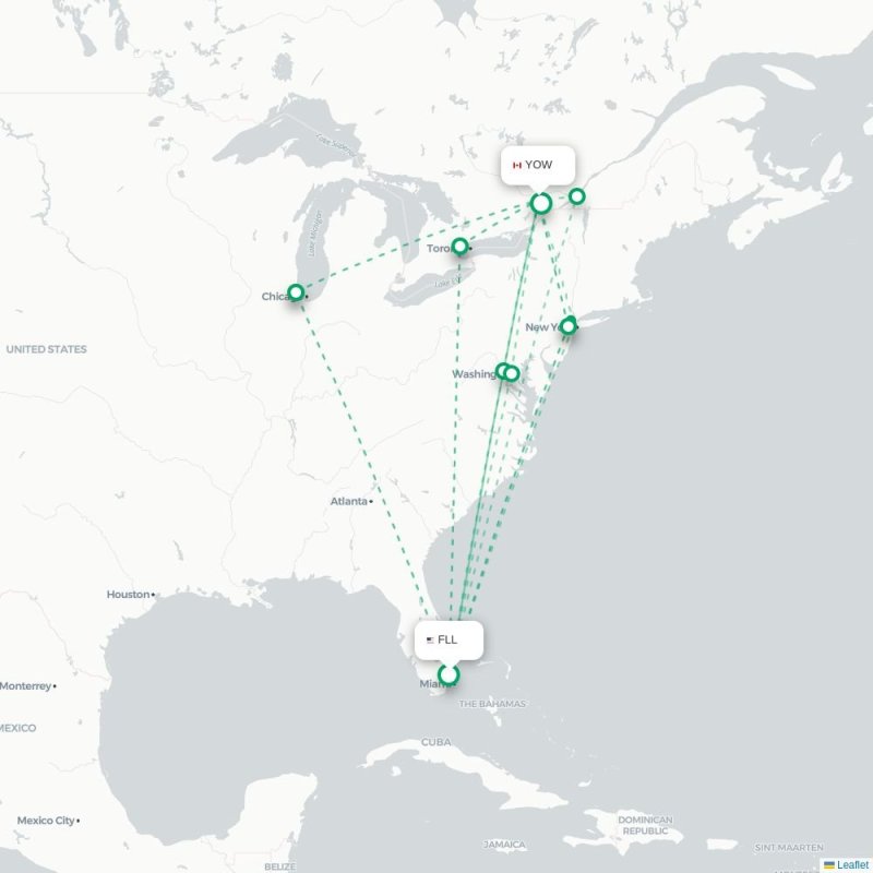 FLL - YOW route map
