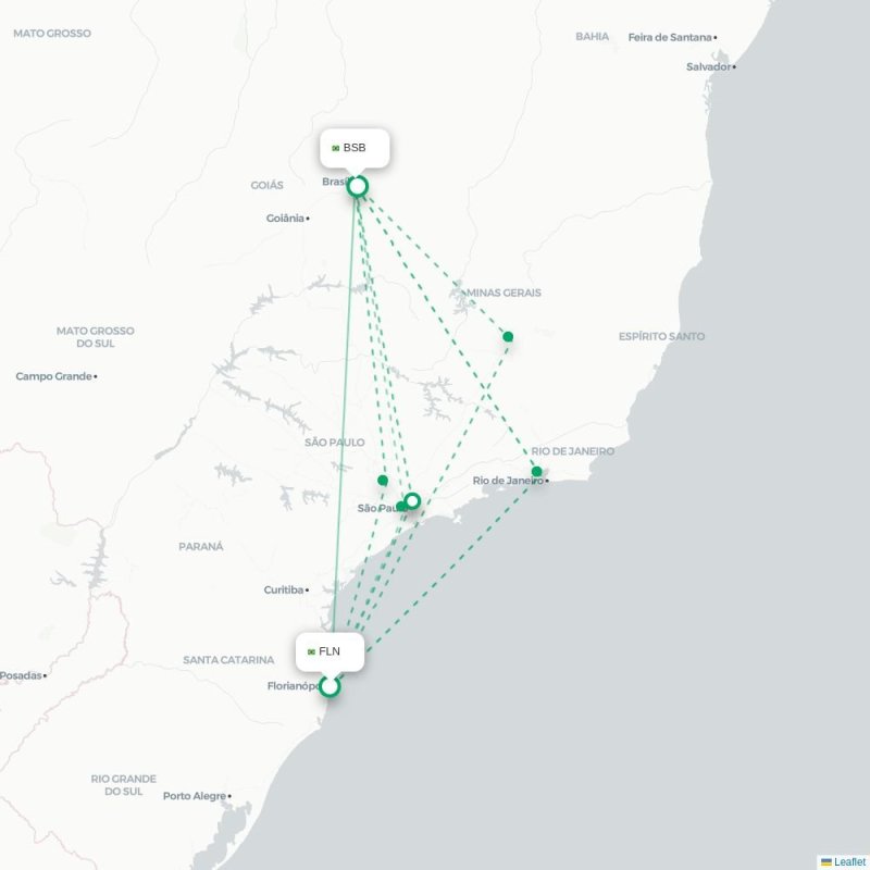 FLN - BSB route map
