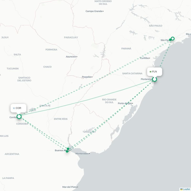 FLN - COR route map