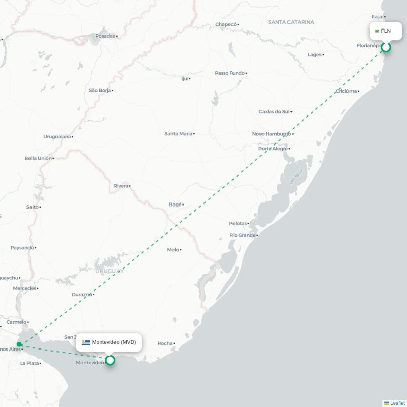 FLN - MVD route map