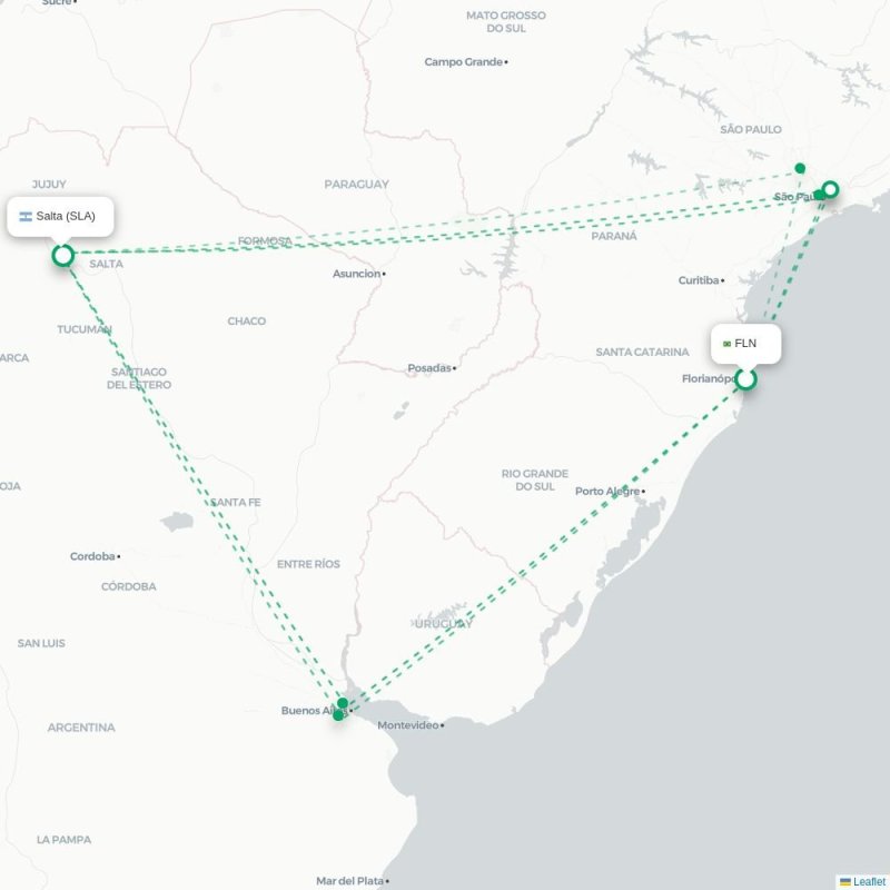FLN - SLA route map