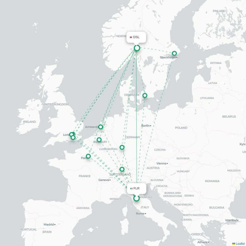 FLR - OSL route map