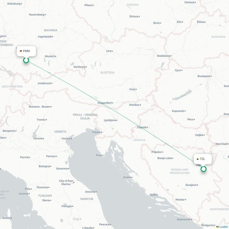 FMM - TZL route map