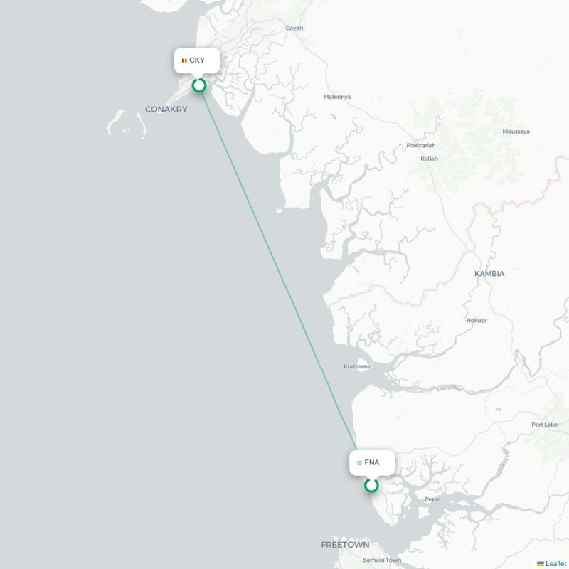 FNA - CKY route map