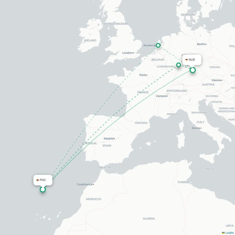 FNC - NUE route map