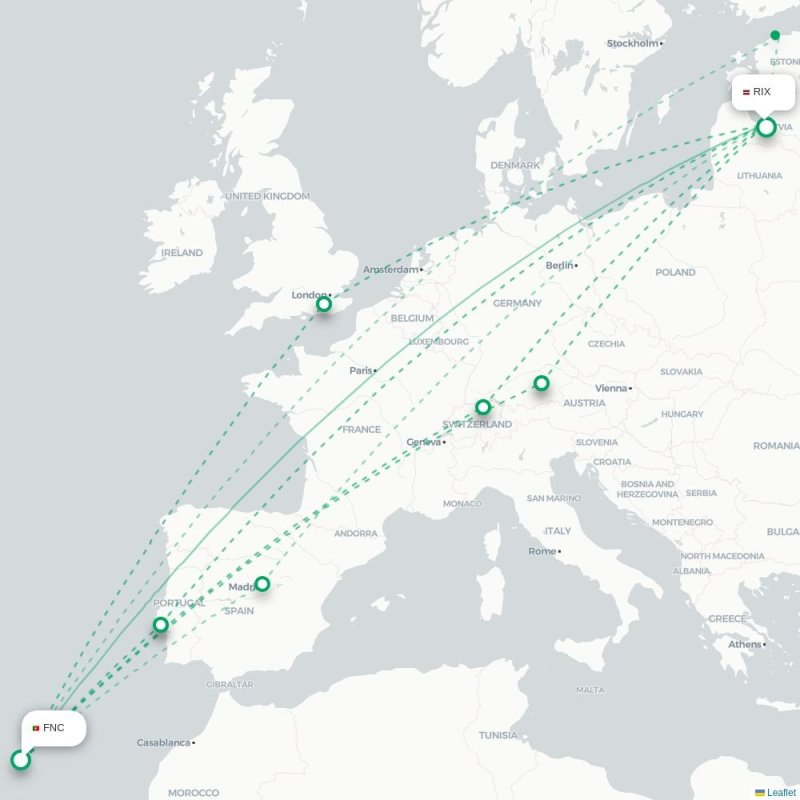 FNC - RIX route map