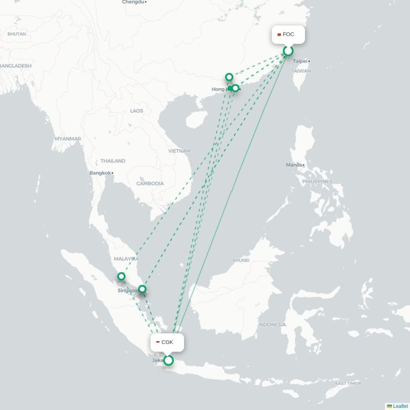 FOC - CGK route map