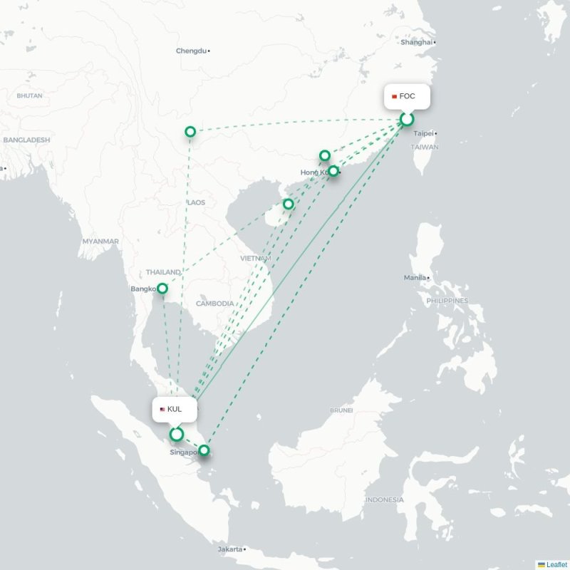 FOC - KUL route map