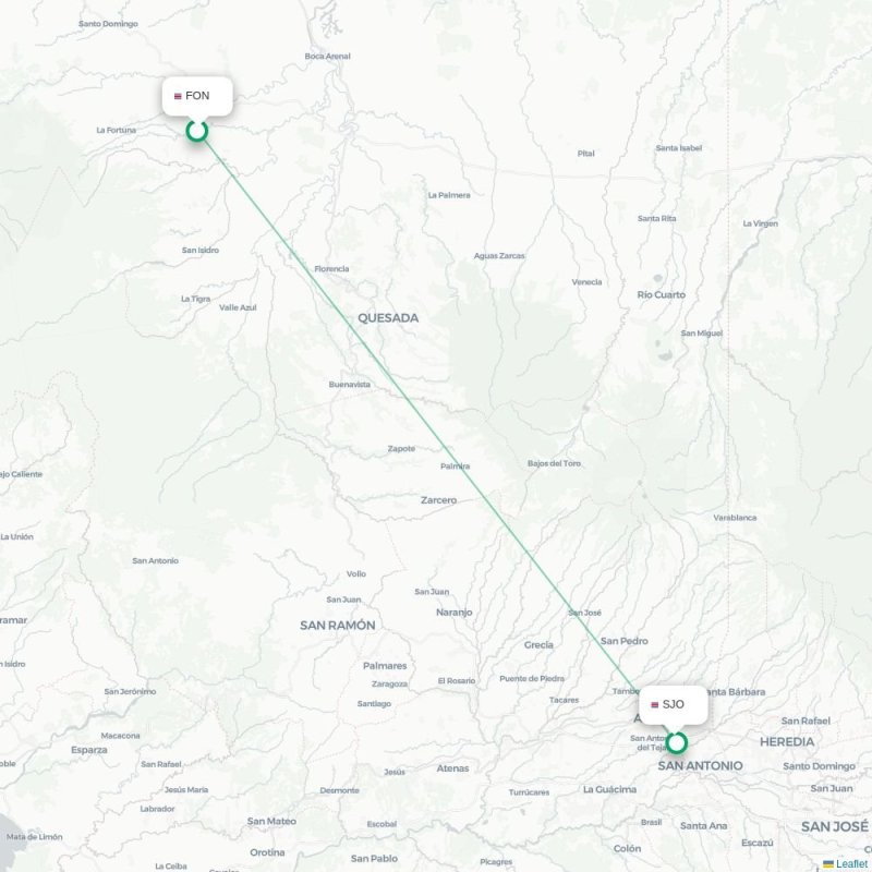 FON - SJO route map