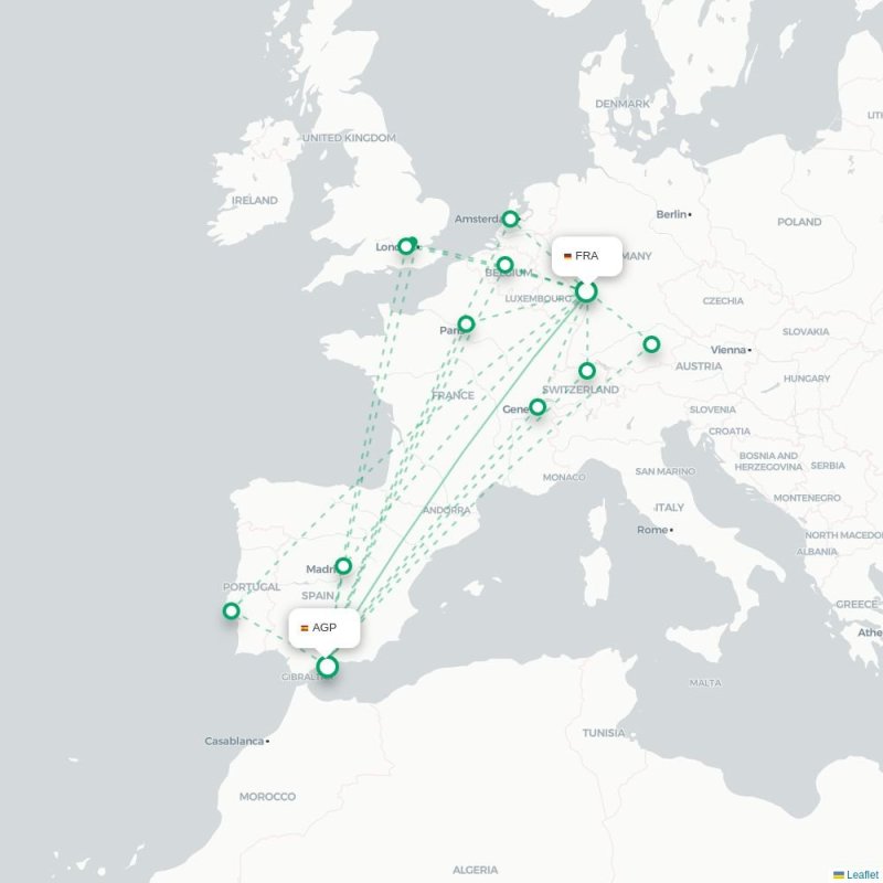 FRA - AGP route map
