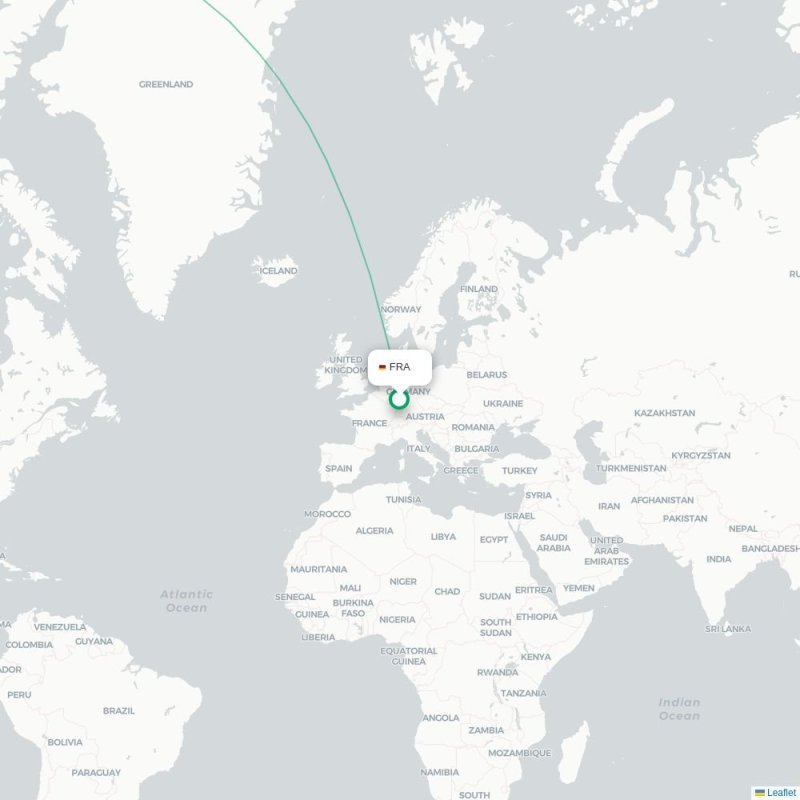 FRA - ANC route map