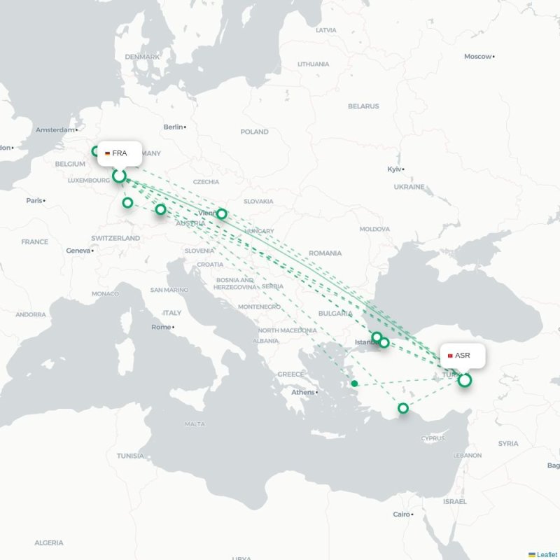 FRA - ASR route map