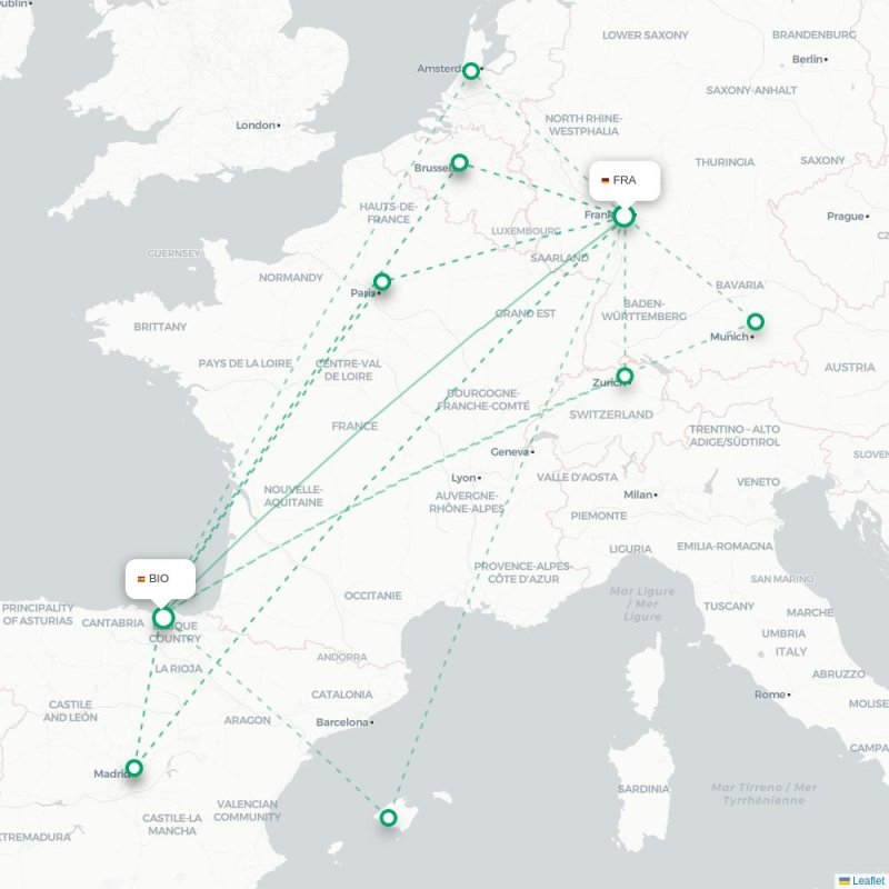 FRA - BIO route map