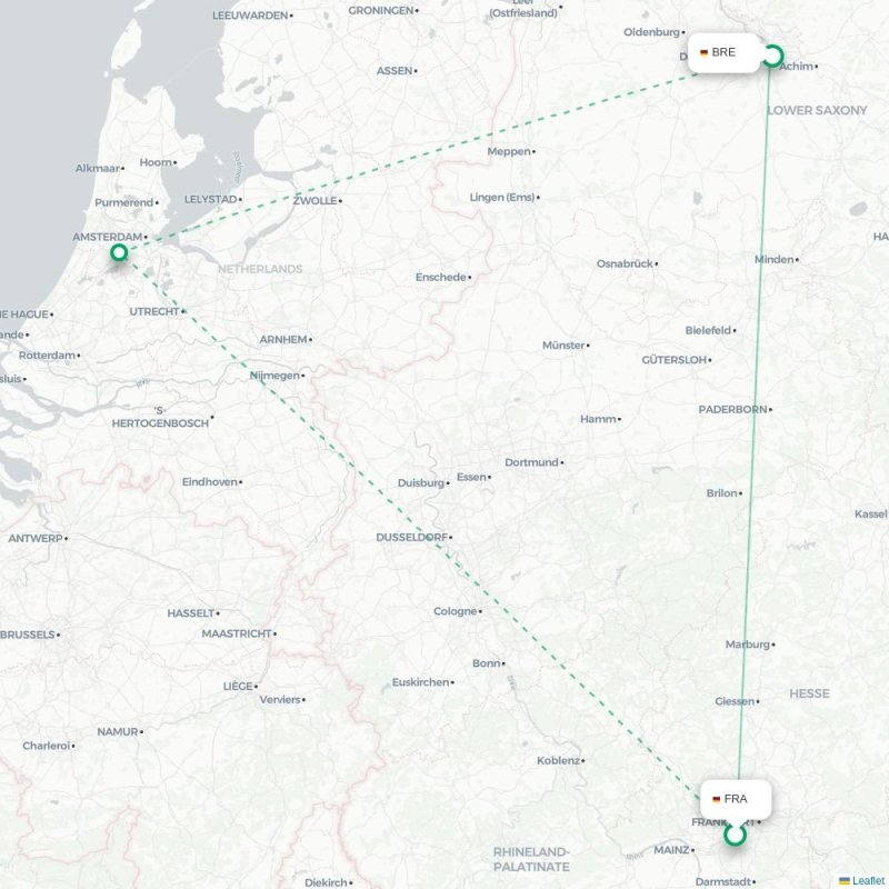 FRA - BRE route map