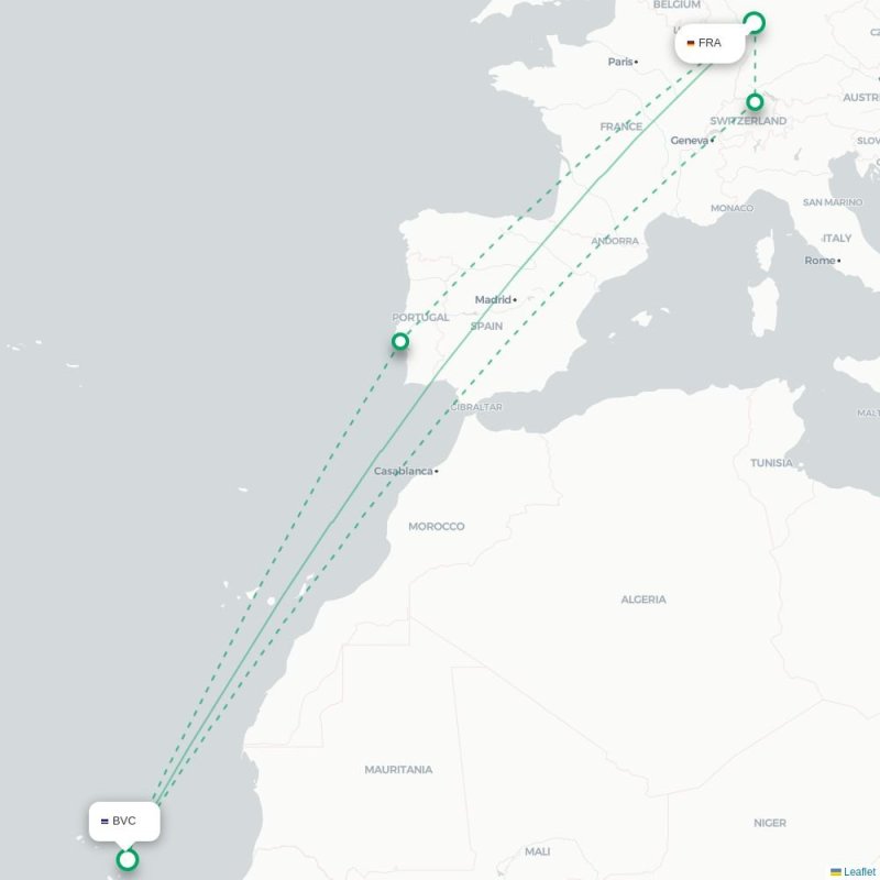 FRA - BVC route map
