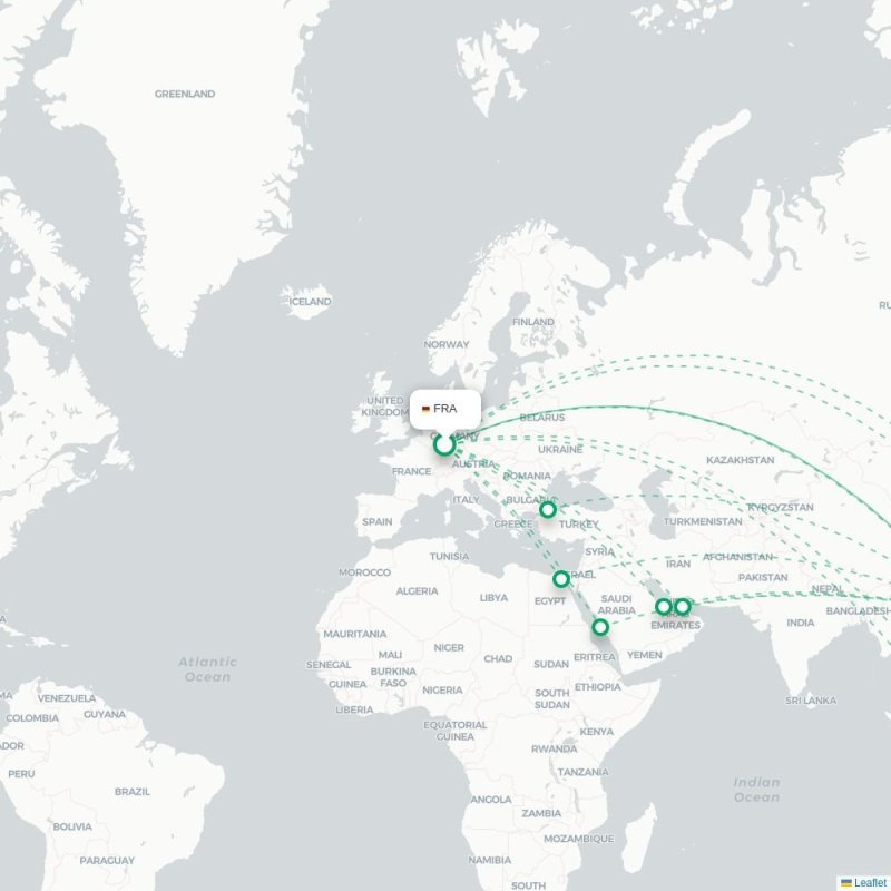FRA - CAN route map