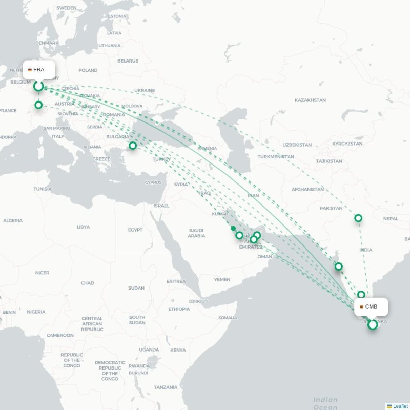 FRA - CMB route map