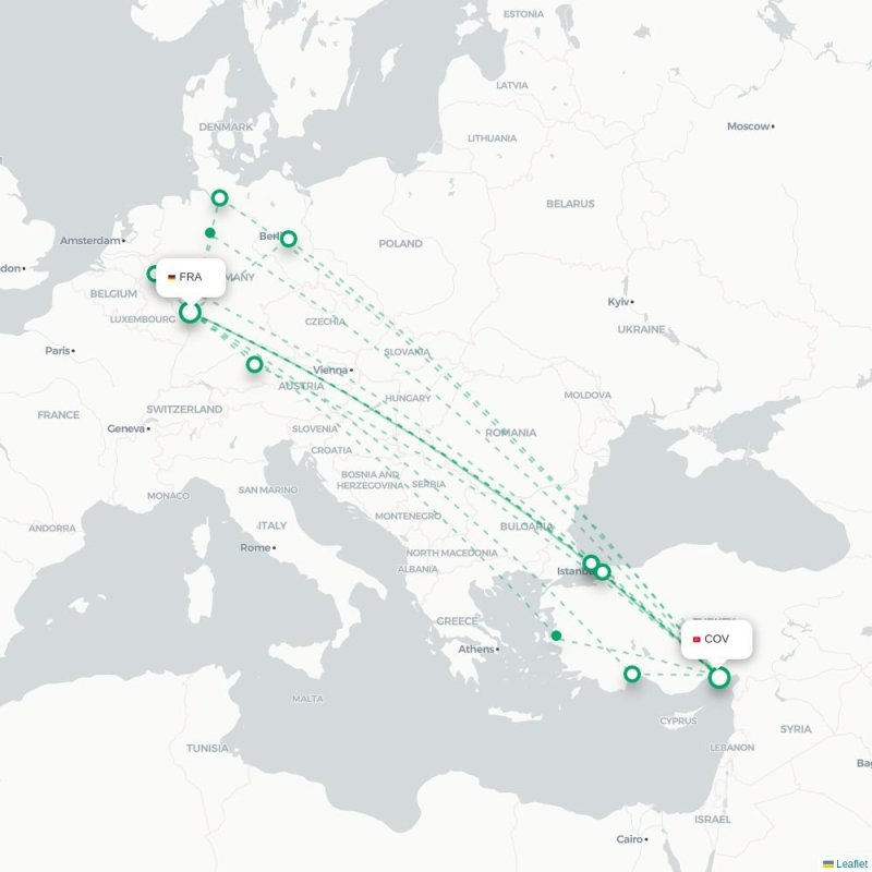 FRA - COV route map