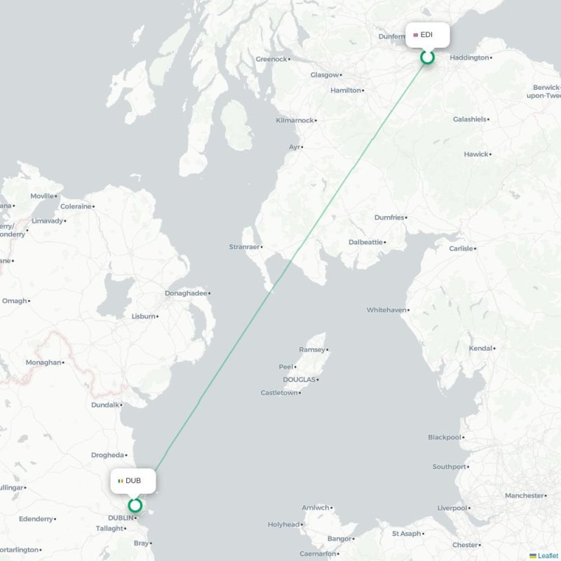 FRA - DUB route map