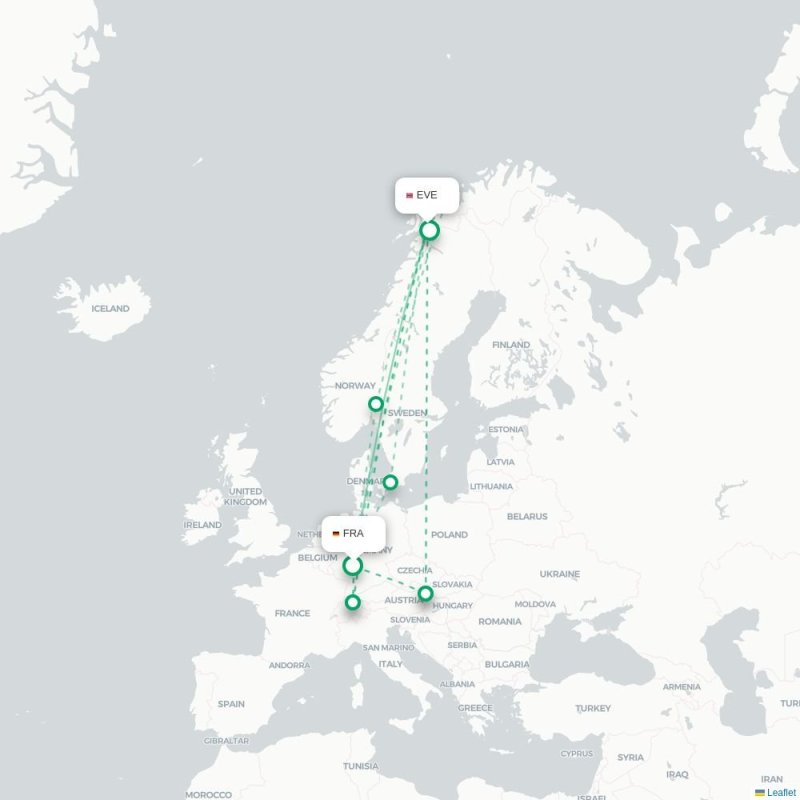 FRA - EVE route map