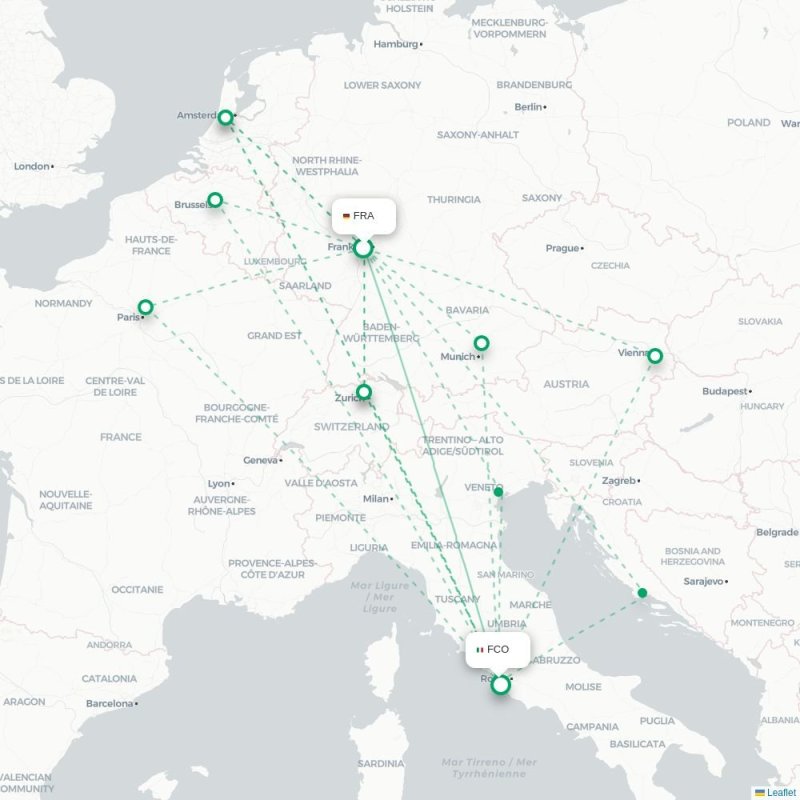 FRA - FCO route map