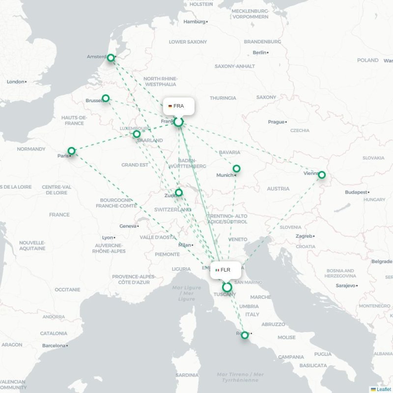 FRA - FLR route map