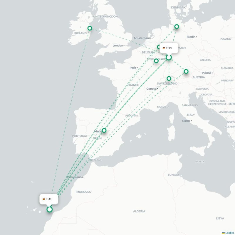 FRA - FUE route map