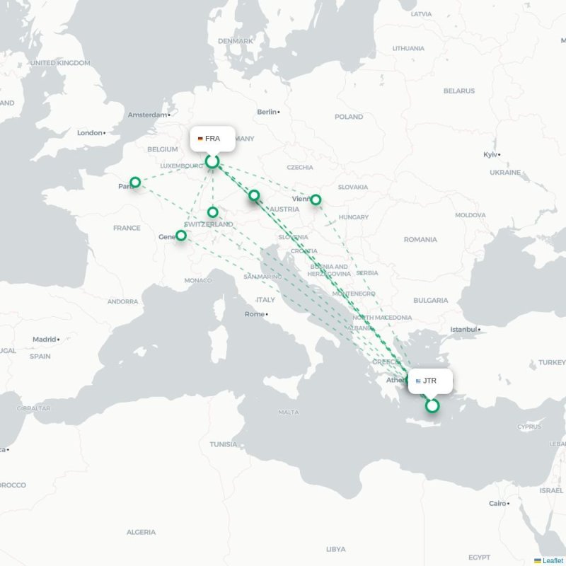 FRA - JTR route map