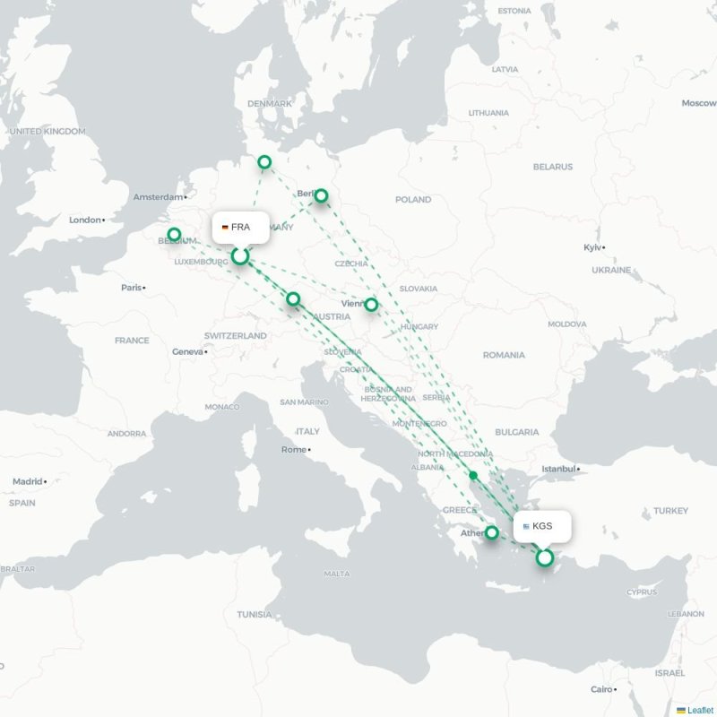 FRA - KGS route map