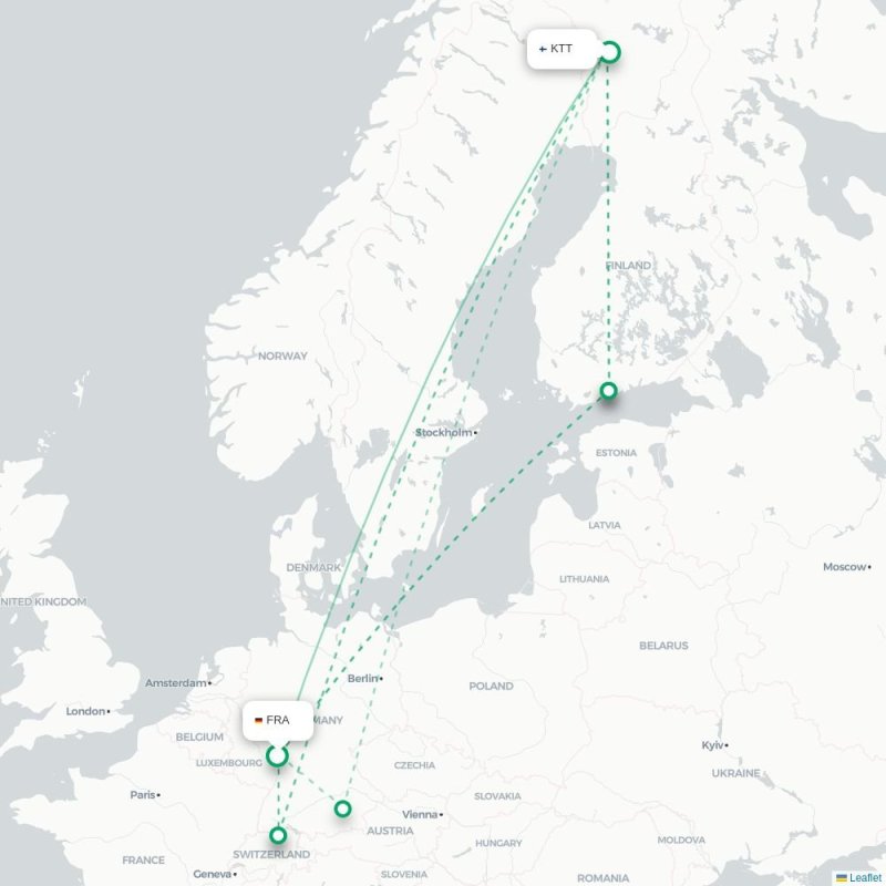 FRA - KTT route map