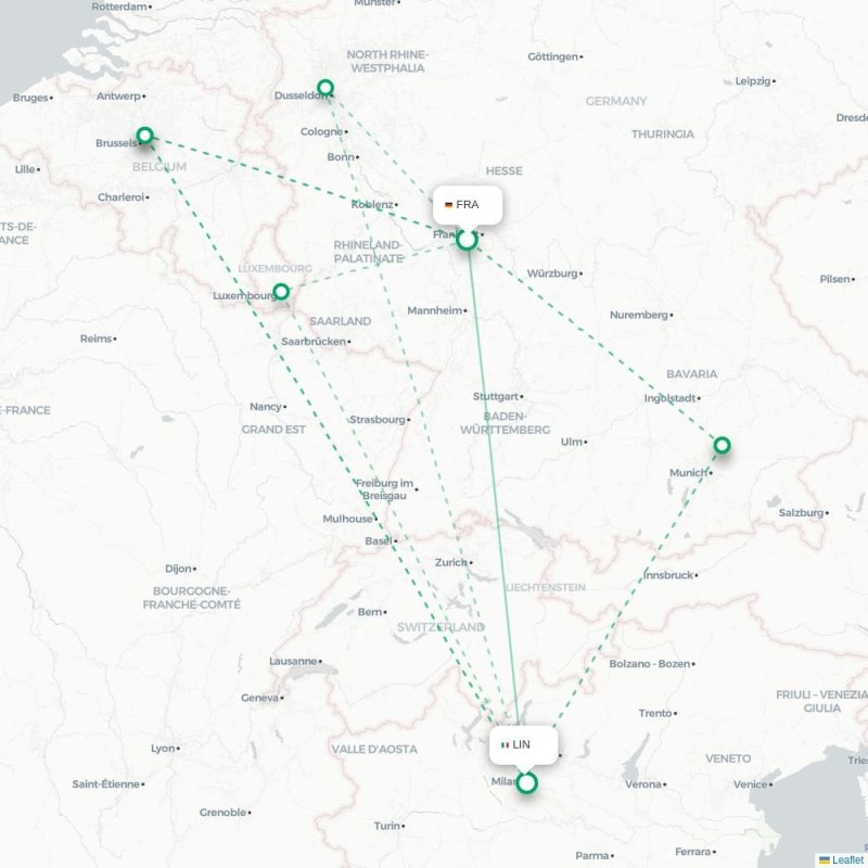 FRA - LIN route map