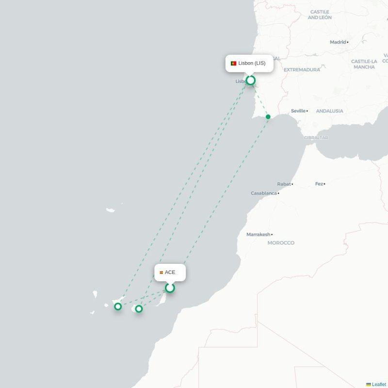 FRA - LIS route map