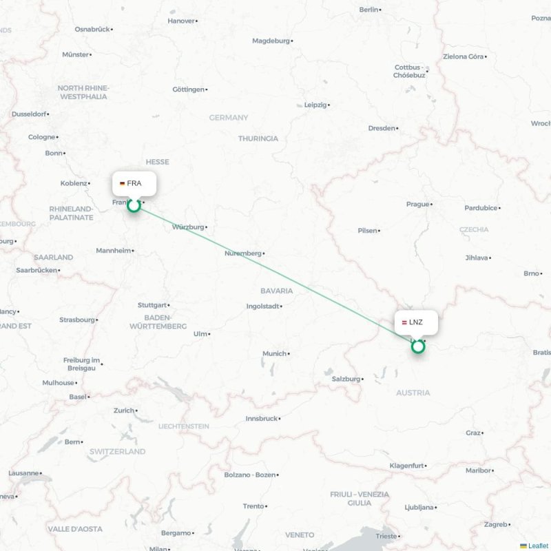 FRA - LNZ route map