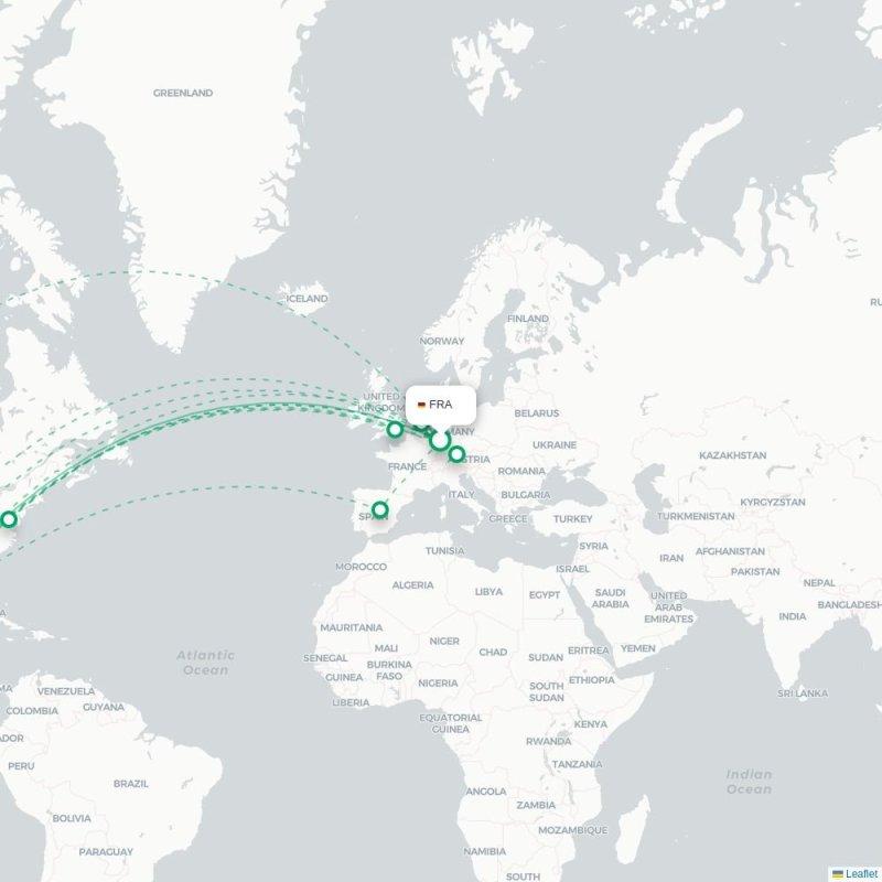 FRA - MEX route map