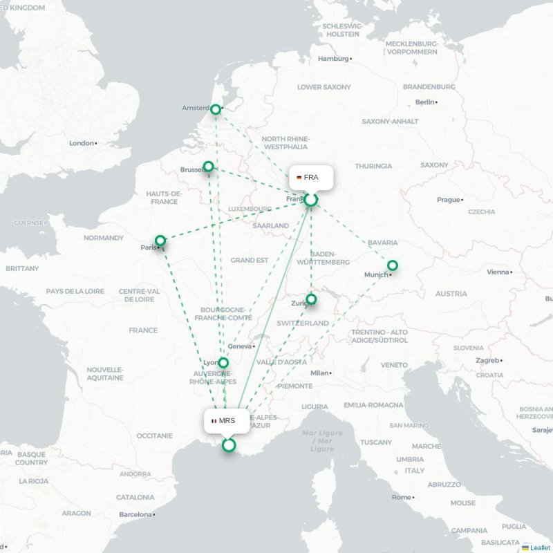 FRA - MRS route map