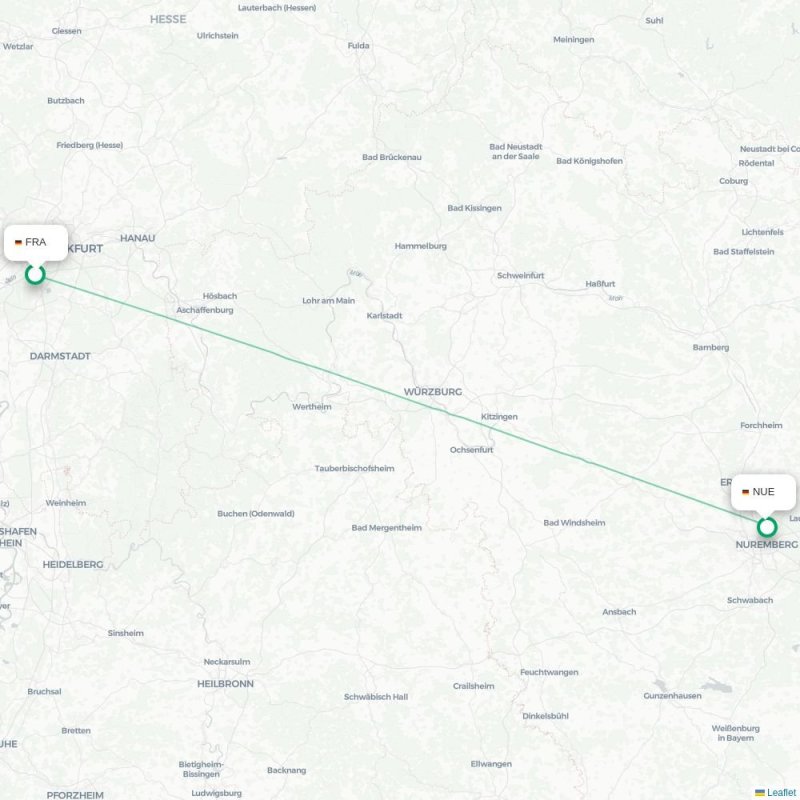FRA - NUE route map