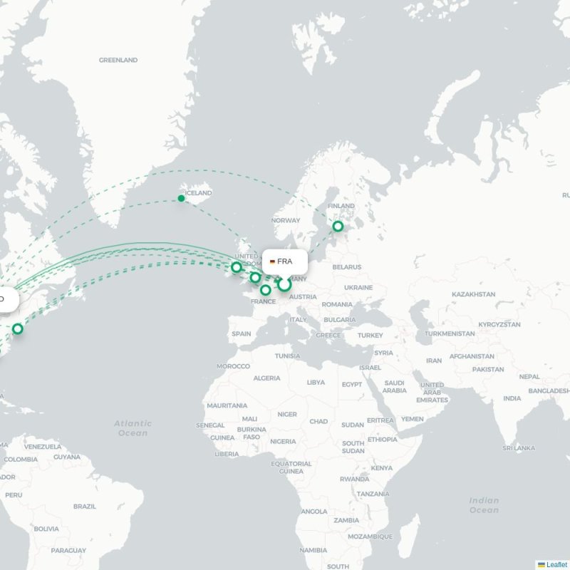FRA - ORD route map