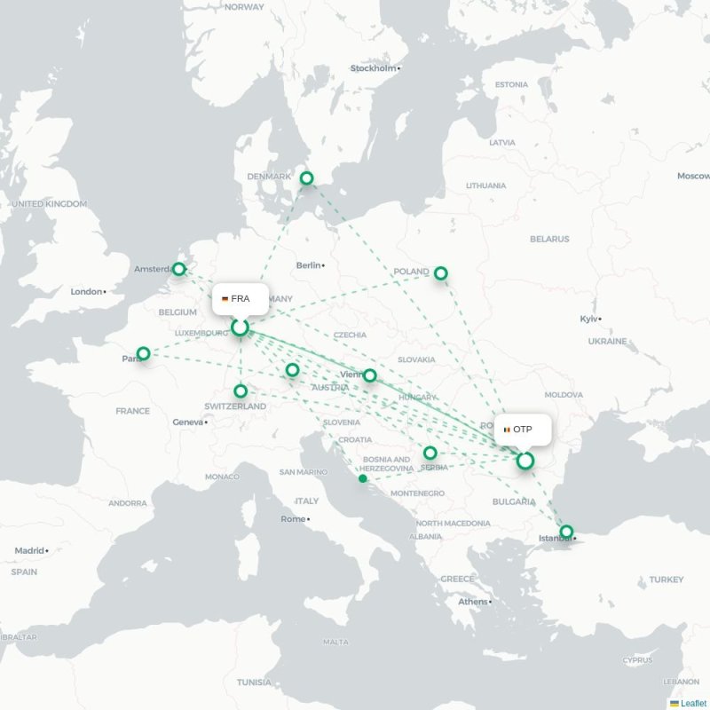 FRA - OTP route map
