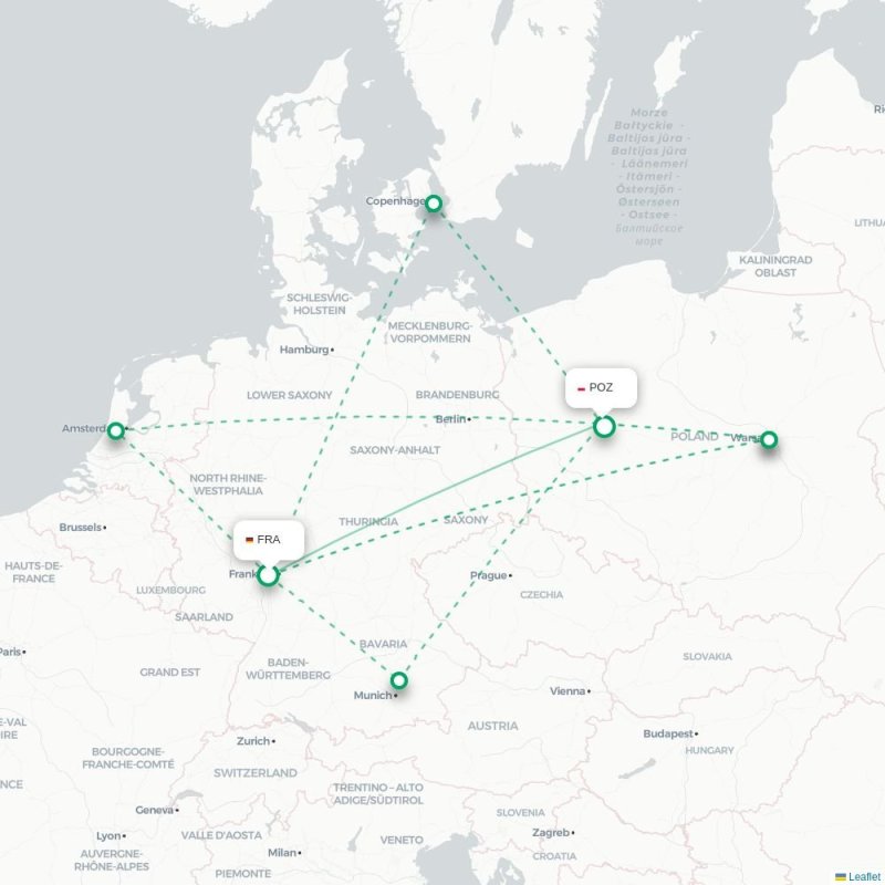 FRA - POZ route map