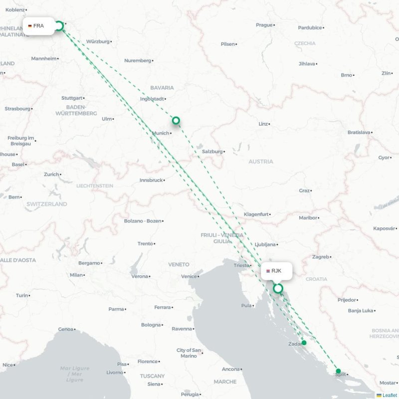 FRA - RJK route map