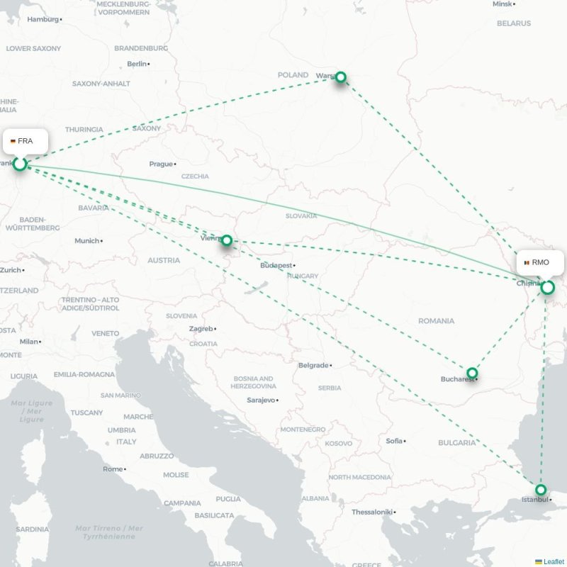 FRA - RMO route map