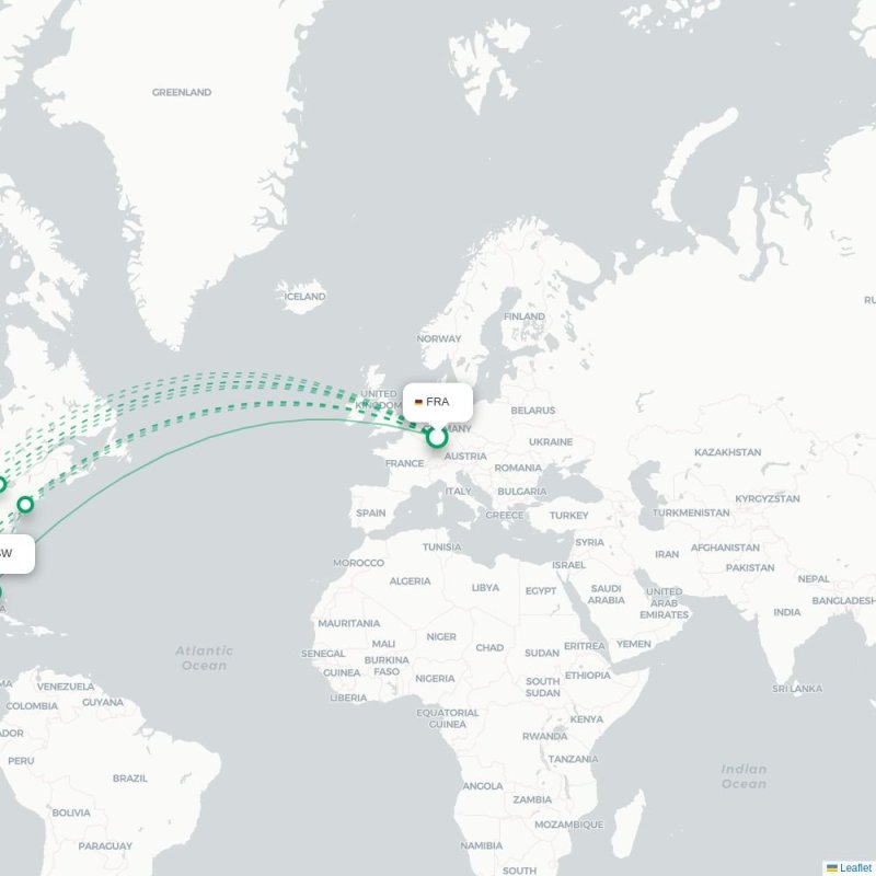 FRA - RSW route map