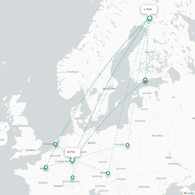 FRA - RVN route map